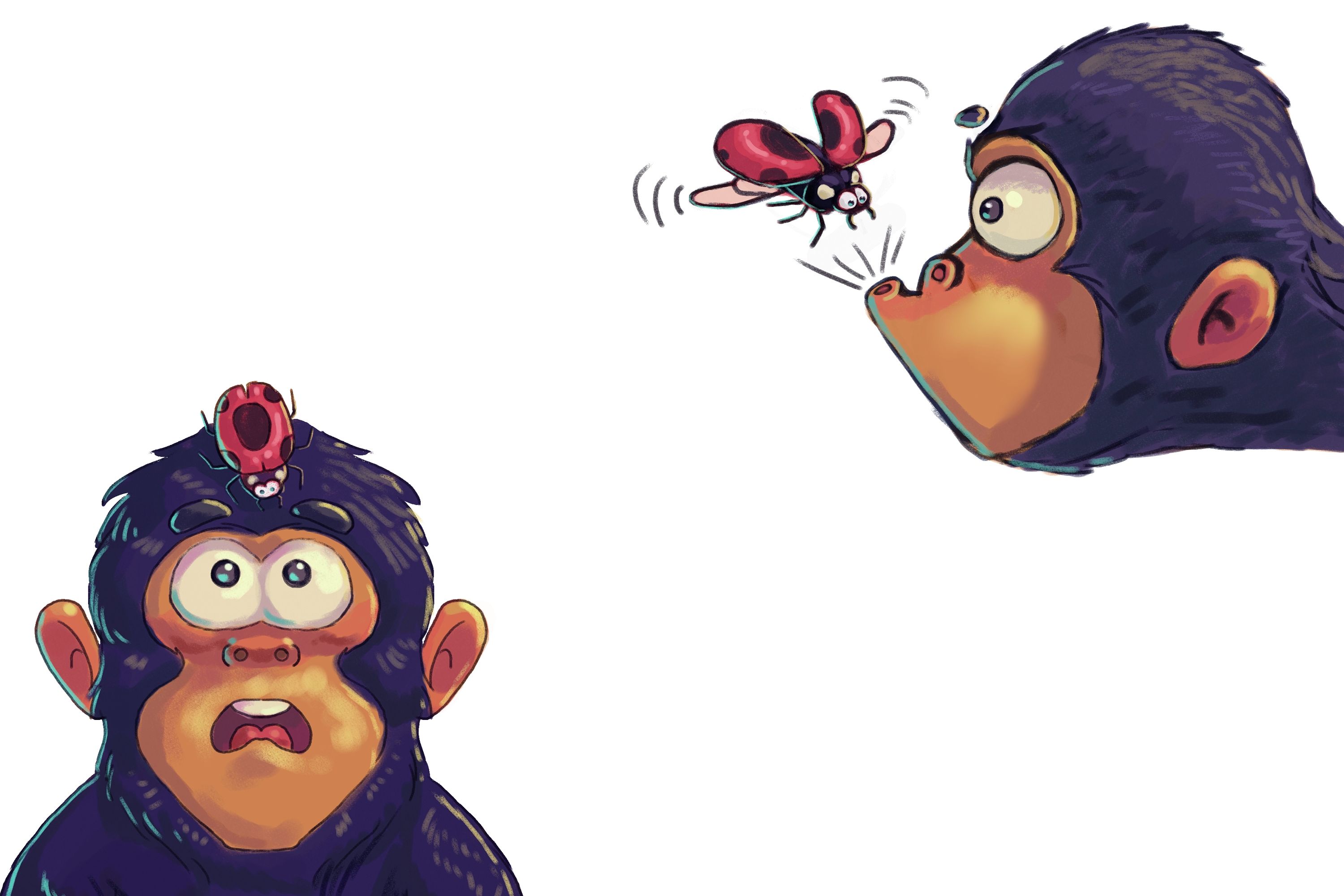 Ladybug and Monkey inside spread2